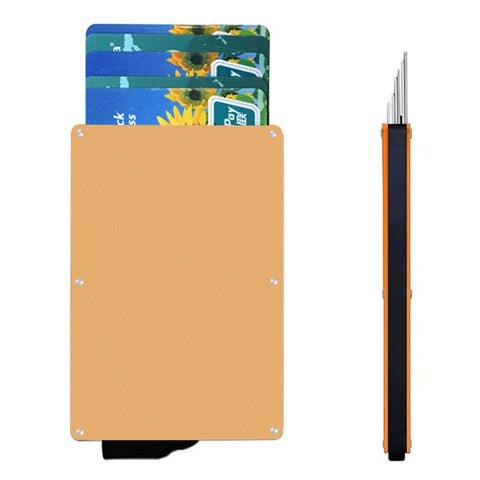 TDL002 Aluminum Alloy Pop-Up Card Pouch RFID Blocking Credit Card ID Card Holder Case