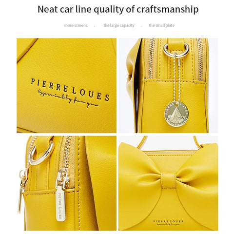 PIERRE LOUES PL514-28 Bowknot Design PU Leather Women Crossbody Bag