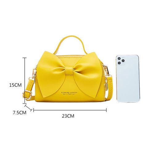 PIERRE LOUES PL514-28 Bowknot Design PU Leather Women Crossbody Bag