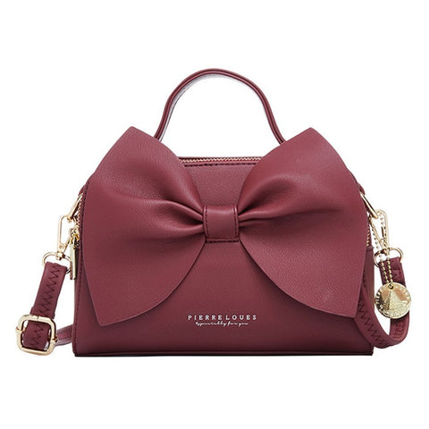 PIERRE LOUES PL514-28 Bowknot Design PU Leather Women Crossbody Bag