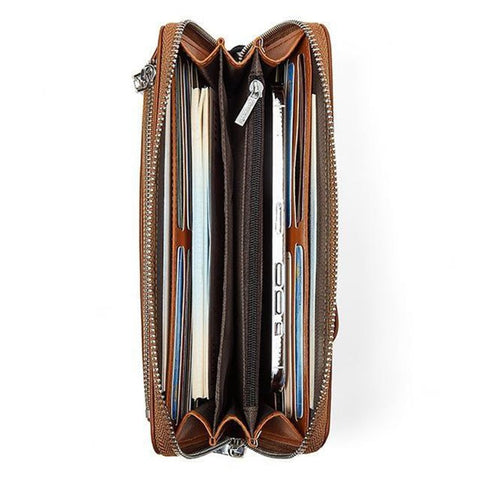 PIERRE LOUES PL815-25 Women Long Wallet PU Leather Phone Storage Clutch Bag