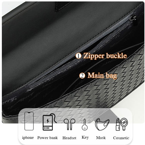 BAELLERRY N8926 Business Men Shoulder Bag Woven PU Leather Crossbody Bag