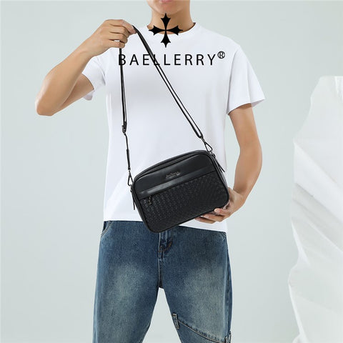 BAELLERRY N8914 Men's Crossbody Bag Briefcase PU Leather Messenger Shoulder Bag
