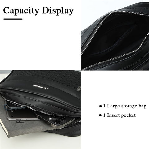 BAELLERRY N8914 Men's Crossbody Bag Briefcase PU Leather Messenger Shoulder Bag