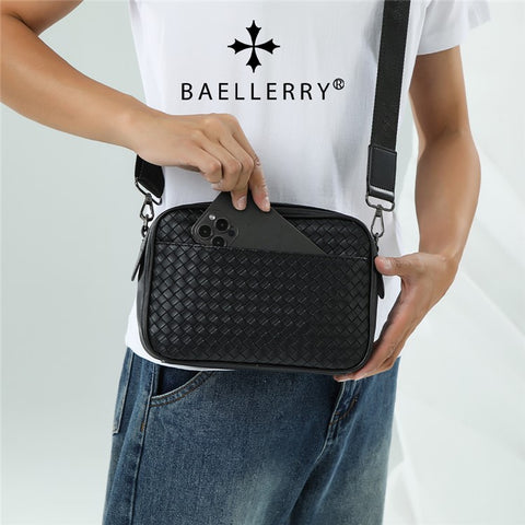 BAELLERRY N8914 Men's Crossbody Bag Briefcase PU Leather Messenger Shoulder Bag
