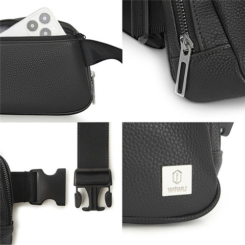WIWU LULU Unisex Single Shoulder Bag Casual PU Leather Crossbody Bag