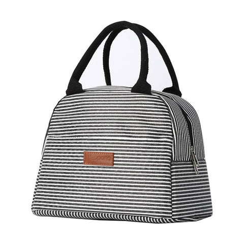 HEOPONO Stylish Insulated Lunch Tote Bag Oxford Cloth Bento Box Cooler Bag