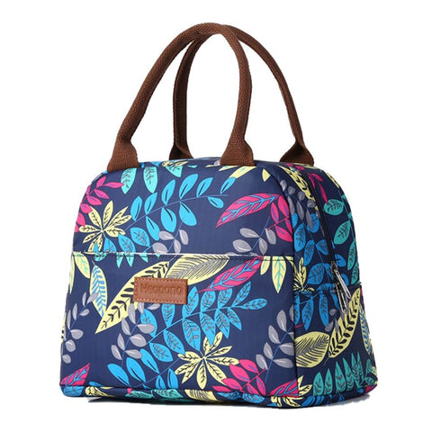 HEOPONO Stylish Insulated Lunch Tote Bag Oxford Cloth Bento Box Cooler Bag