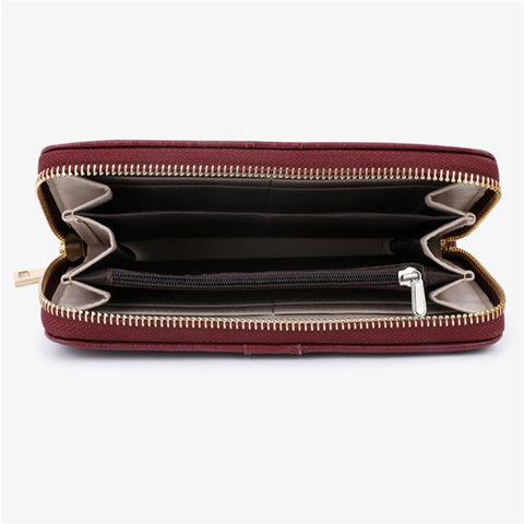 TAILIAN T9612-114 Leather Wallets Long Zipper Card Organiser Crocodile Texture Purse