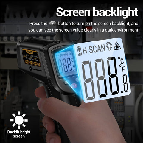 ANENG TH201 Handheld Thermometer LCD Digital IR Laser Sensor Temperature Tester