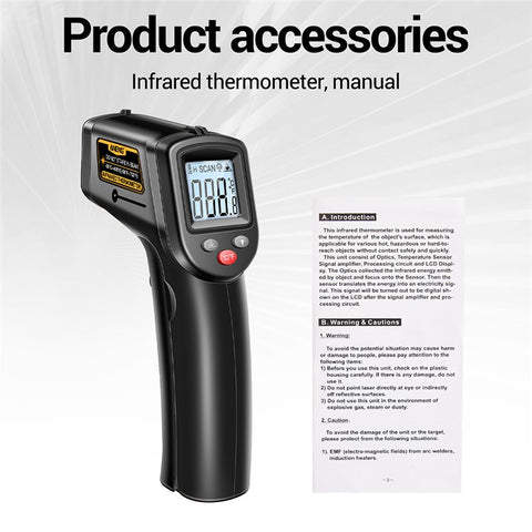 ANENG TH201 Handheld Thermometer LCD Digital IR Laser Sensor Temperature Tester