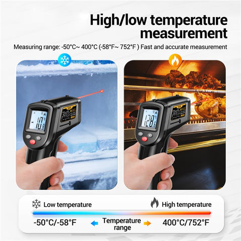 ANENG TH201 Handheld Thermometer LCD Digital IR Laser Sensor Temperature Tester