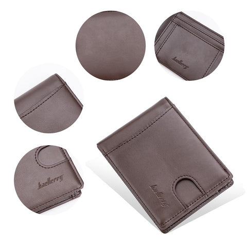 BAELLERRY K9311-K9312 RFID Blocking Bifold Leather Pocket Wallet RFID Blocking Card Bag Coin Purse
