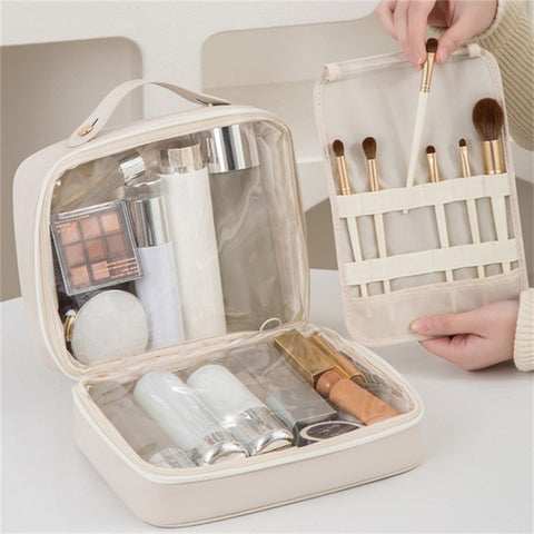 Large Capacity Cosmetic Storage Bag PU Waterproof Travel Toiletry Bags