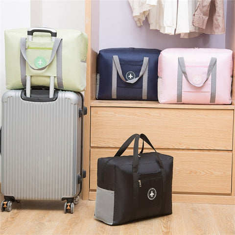 Oxford Cloth Airline Cabin Bag Foldable Travel Duffel Bag Holdall Tote Fit Suitcase