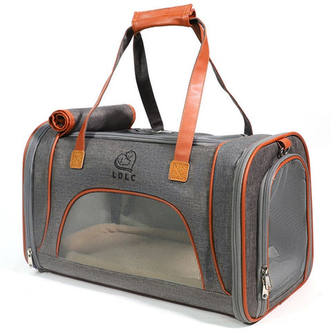 Portable Dog Carrier Bag Pet Gift Puppy Travel Bag Breathable Mesh Handbag Cat Tote Bag, 46x26x28cm