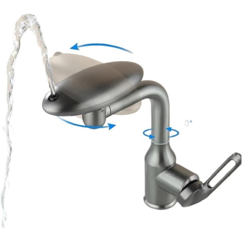 Wash Basin Rotatable Four Modes Hot and Cold Water Faucet Home Bathroom Tap with 2 Water Inlet Pipes