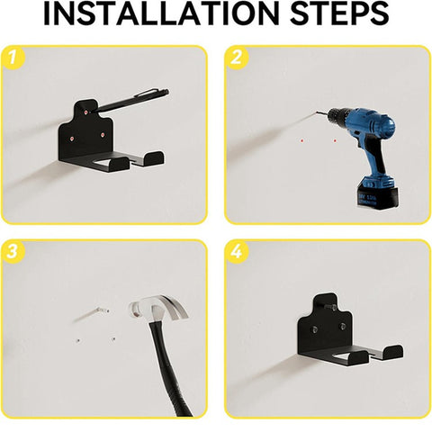 2-Pack Wall-Mounted Trimmer Rack for Garage & Garden Tool Organization