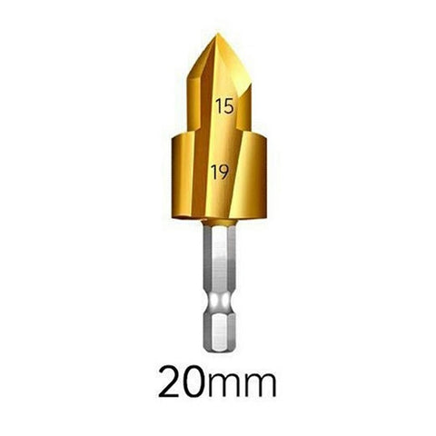 3 Flute 20mm HSS Hex Shank PPR Pipe Reamer Drill Bit Step Drill Hole Opener for Water Pipe Expansion