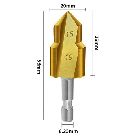 3 Flute 20mm HSS Hex Shank PPR Pipe Reamer Drill Bit Step Drill Hole Opener for Water Pipe Expansion