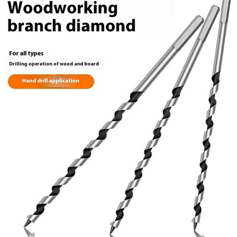 6x300mm Deep Hole Extended Auger Drill Bit Woodworking Hex Shank Bit for Electric Drill / Bench Drill