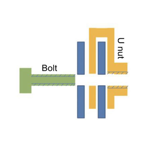 A7506 60PCS M4 M5 M6 M8 Color Zinc Tension Reed Nut Slot Assortment Kit with Plastic Box
