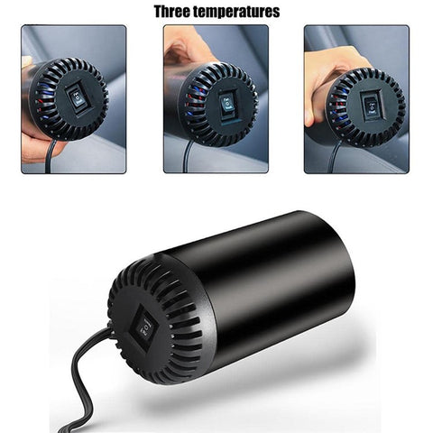 Fast Heating Cup Shape Car Warm Air Blower Portable Fan Window Defroster Demister Car Heater with Rotating Sucker Base