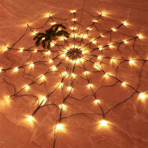 70LED Halloween Spider Web Light Gift with Battery Box 8 Modes Party Atmosphere Lamp, without Spider