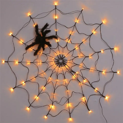 70LED Halloween Spider Web Light Gift with Battery Box 8 Modes Party Atmosphere Lamp, without Spider