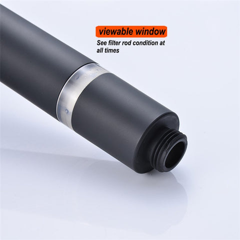Water Saving 10 Modes Handheld Filter Shower Head with Stainless Steel Hose + Bracket, Matte Black