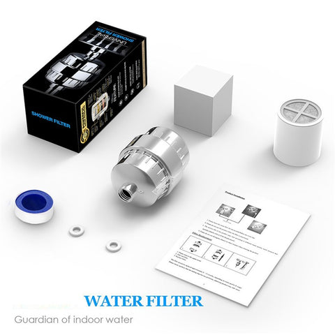 15 Stages Bathroom Water Filter Remove Chlorine Heavy Metals Filtered Shower Head, with 1 Filter