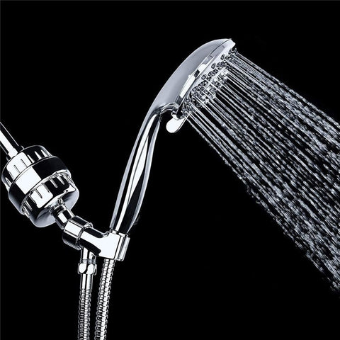 16 Stages Bathroom Water Filter Remove Chlorine Heavy Metals Filtered Shower Head, with 1 Filter