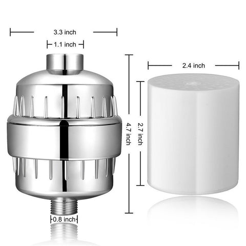 16 Stages Bathroom Water Filter Remove Chlorine Heavy Metals Filtered Shower Head, with 1 Filter