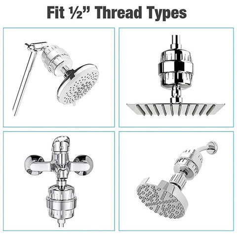 16 Stages Bathroom Water Filter Remove Chlorine Heavy Metals Filtered Shower Head, with 1 Filter