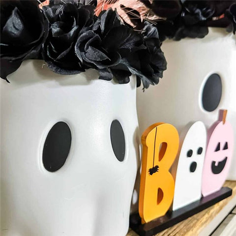 20cm Creative Spooky Halloween Ghost Bucket Decor Vase Planter for Home Office