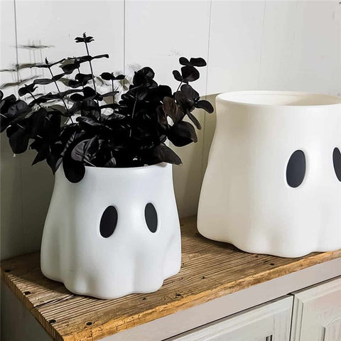 20cm Creative Spooky Halloween Ghost Bucket Decor Vase Planter for Home Office