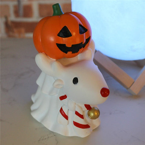 Halloween Christmas Cute Small Ornaments Decorative Pumpkin Knight Reindeer Desktop Ornaments Decoration