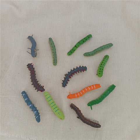 12Pcs Halloween Caterpillar Hair Clips  3D Bug Hair Clip Party Hair Accessories Fun