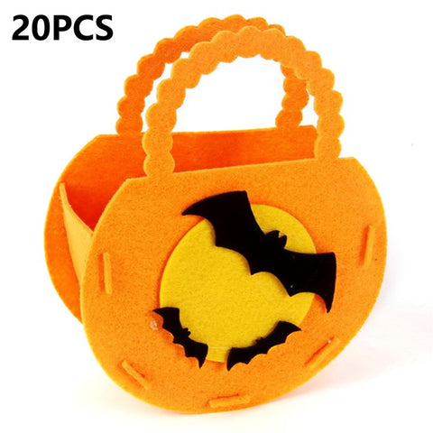 PJ-WSB02 20Pcs Halloween Non-Woven Treat Bags 3D Party Gift Candy Bags Handbag for Kids Tote Bags