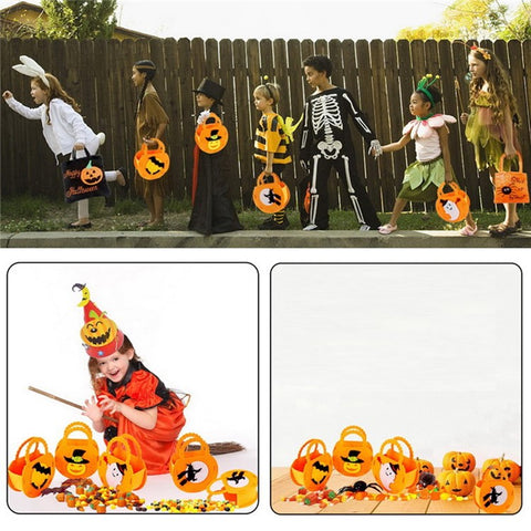 PJ-WSB02 20Pcs Halloween Non-Woven Treat Bags 3D Party Gift Candy Bags Handbag for Kids Tote Bags
