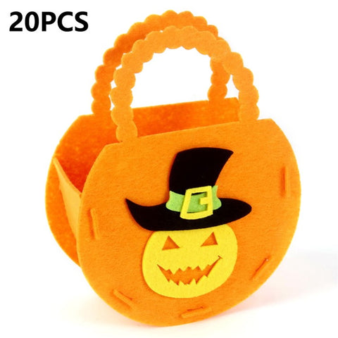 PJ-WSB02 20Pcs Halloween Non-Woven Treat Bags 3D Party Gift Candy Bags Handbag for Kids Tote Bags