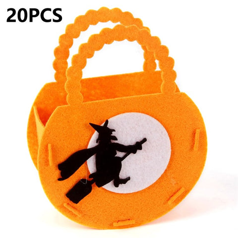 PJ-WSB02 20Pcs Halloween Non-Woven Treat Bags 3D Party Gift Candy Bags Handbag for Kids Tote Bags