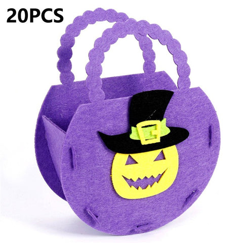 PJ-WSB02 20Pcs Halloween Non-Woven Treat Bags 3D Party Gift Candy Bags Handbag for Kids Tote Bags