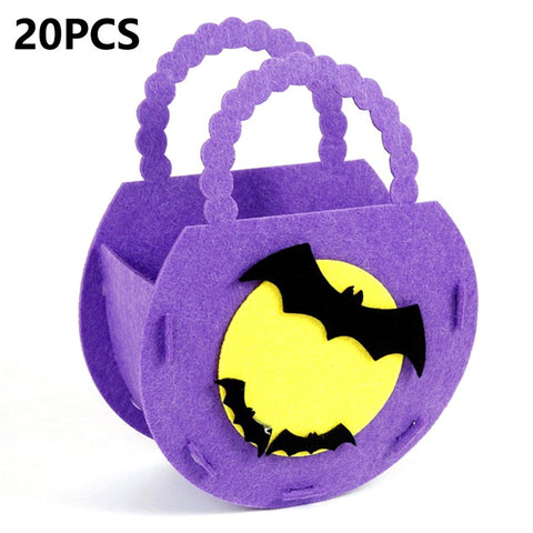 PJ-WSB02 20Pcs Halloween Non-Woven Treat Bags 3D Party Gift Candy Bags Handbag for Kids Tote Bags