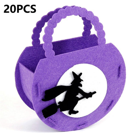 PJ-WSB02 20Pcs Halloween Non-Woven Treat Bags 3D Party Gift Candy Bags Handbag for Kids Tote Bags