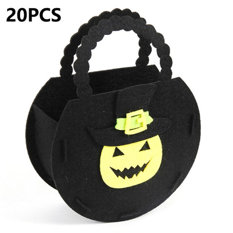 PJ-WSB02 20Pcs Halloween Non-Woven Treat Bags 3D Party Gift Candy Bags Handbag for Kids Tote Bags