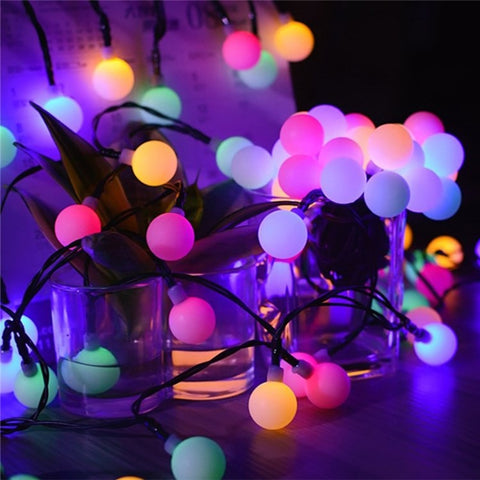 6.5m / 30 Lamps LED String Lights Matte White Ball Wire Lights Solar Power Starry String Lights for Wedding Home Parties