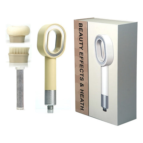 Handheld Shower Head with Massage Scrubber VC Carbon Fiber Filter Plastic Shower Head