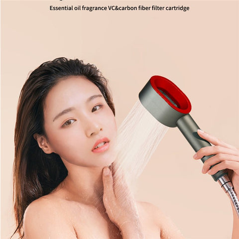 Handheld Shower Head with Massage Scrubber VC Carbon Fiber Filter Plastic Shower Head