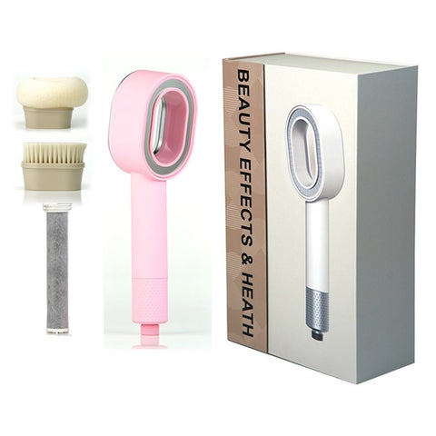 Handheld Shower Head with Massage Scrubber VC Carbon Fiber Filter Plastic Shower Head